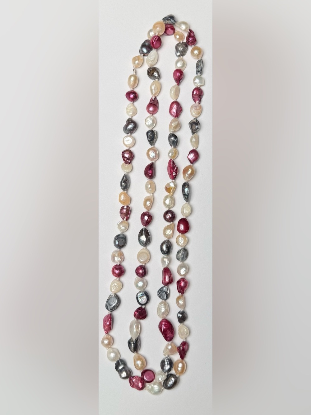 Freshwater natural uncultured dyed pearl necklace